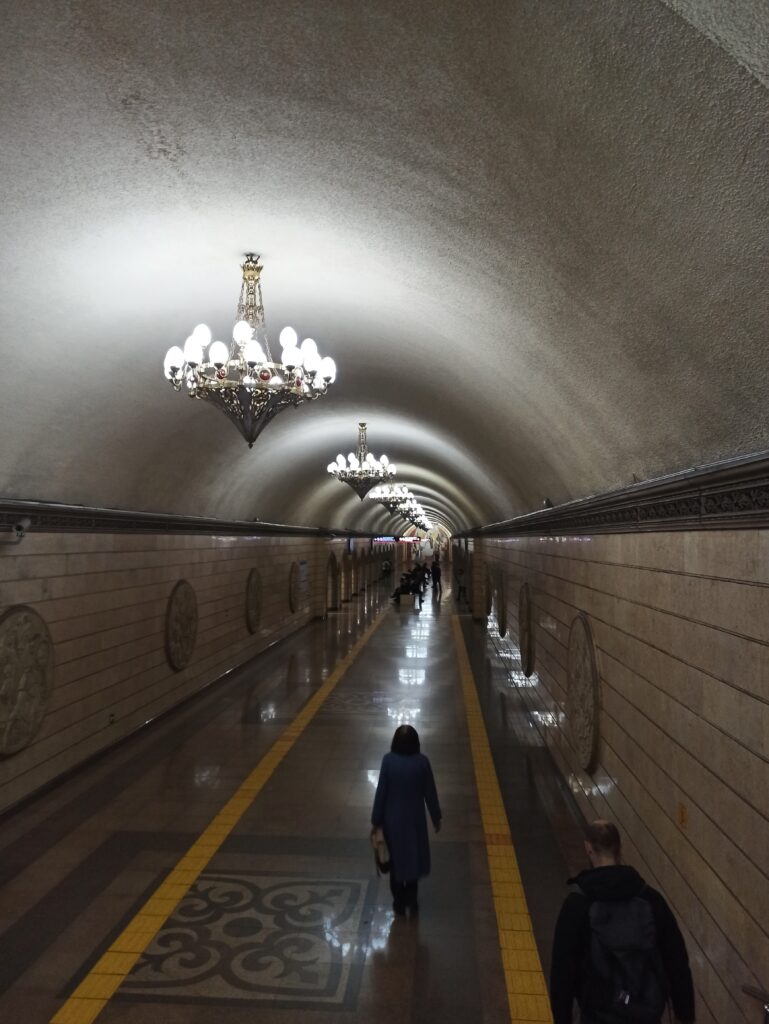 Chandeliers in the Almaty metro